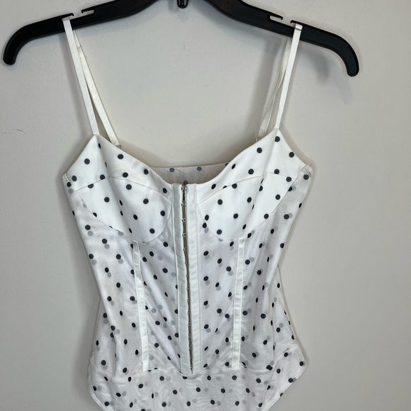 Free People x Intimately FP Night Rhythm Polka Dot Corset Bodysuit Size Medium - Picture 6 of 15
